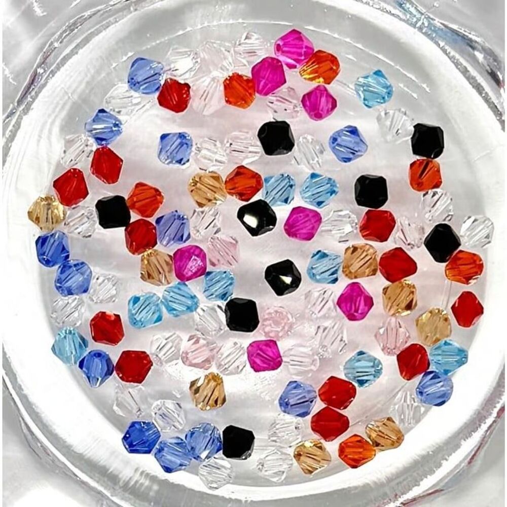 100pcs Beads for Jewelry #22036 Glass Bi-cone Beads - 3 sets left